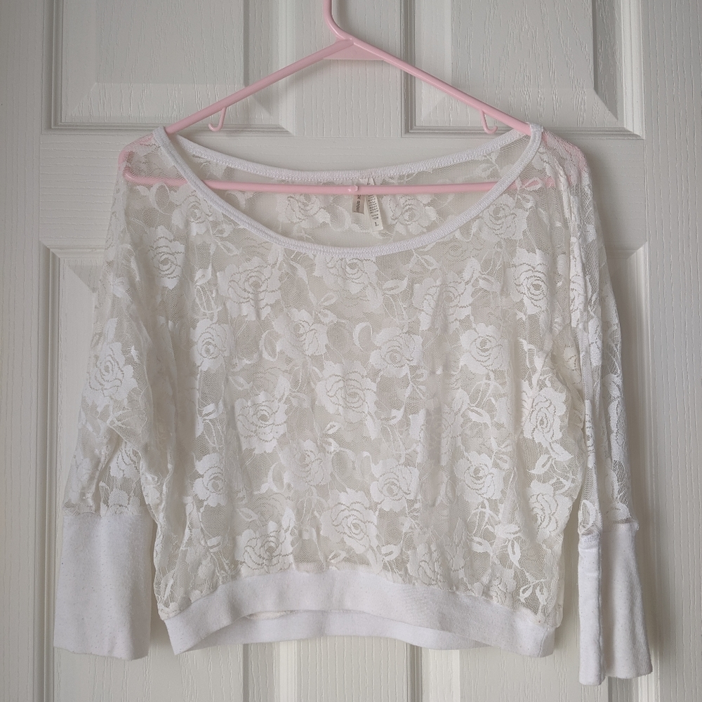 Cute white lace croptop